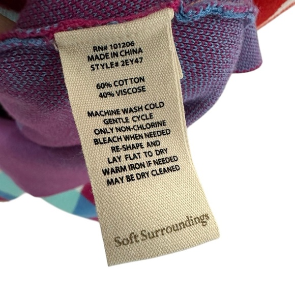 Soft Surroundings Color Burst Bold Floral Longline Open Front Cardigan Sz Medium - Picture 7 of 9